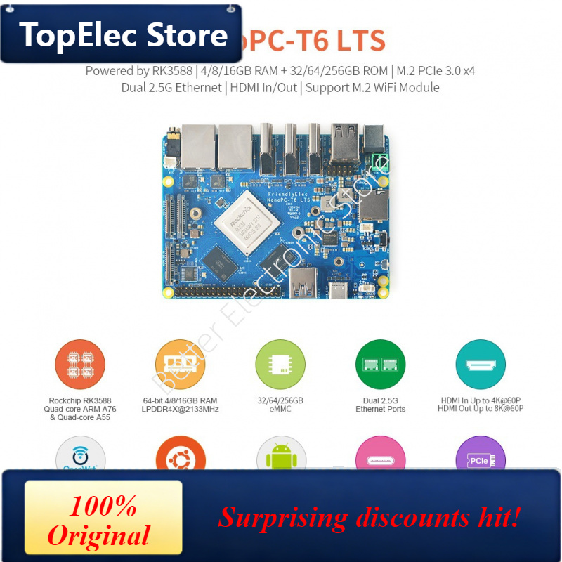 TopElec NanoPC-T6 LTS Developm - Nanopc T6 16Gb 评论和价格